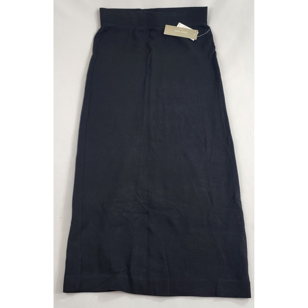 Joan Vass Studio Skirt Womens Medium M Black Stretch $58 Ladies